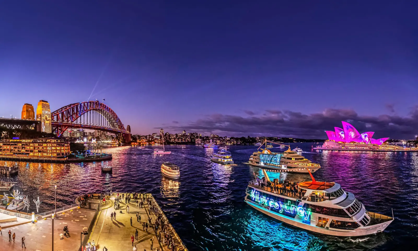 シドニー湾を巡るフェアウェルパーティの景色